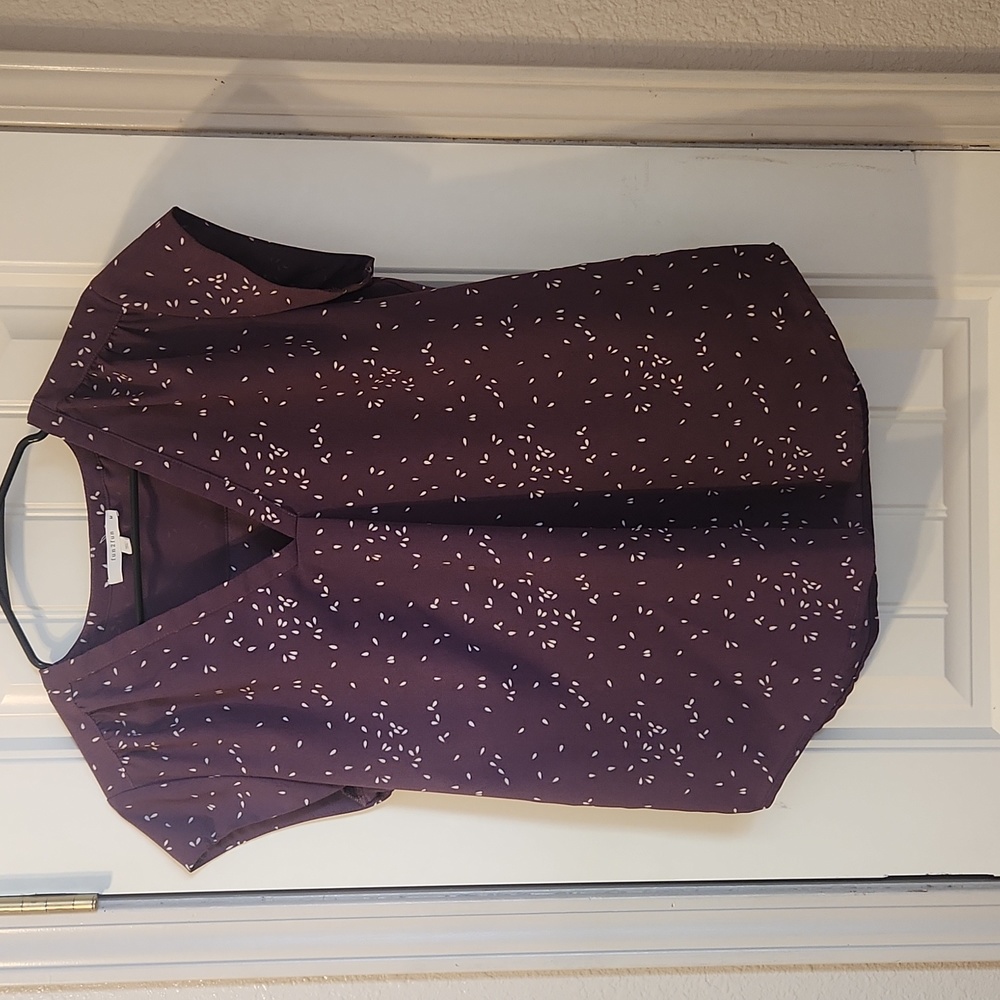 Purple short sleeve blouse